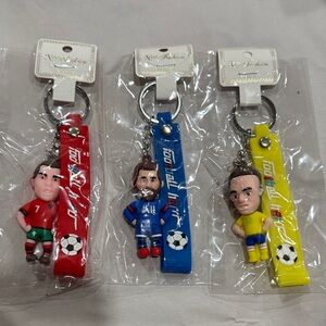 Soccer Player Keychains Set